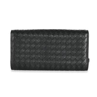 Black Intrecciato Continental Wallet