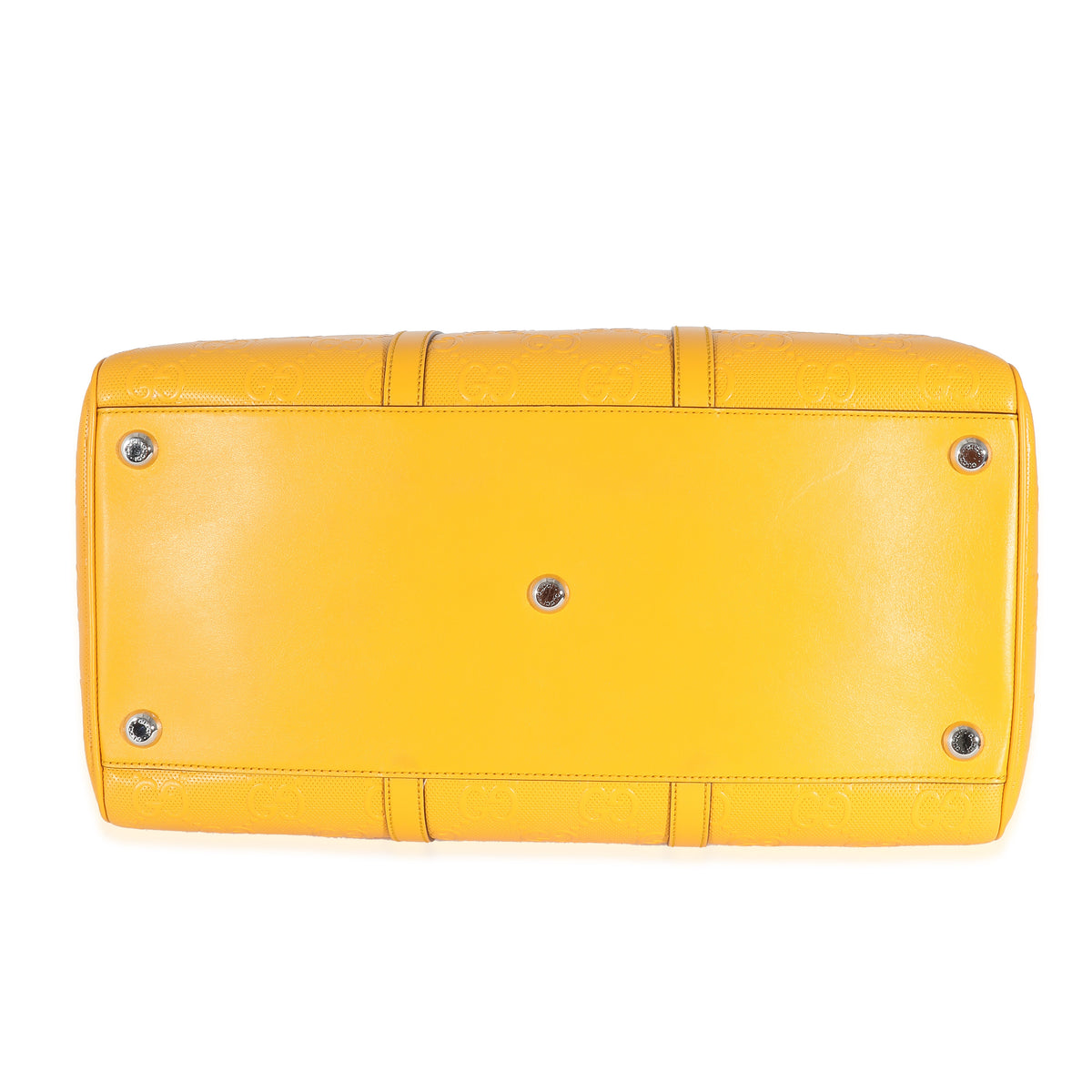 Yellow Embossed Perforated Calfskin GG Convertible Duffle