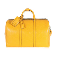 Yellow Embossed Perforated Calfskin GG Convertible Duffle