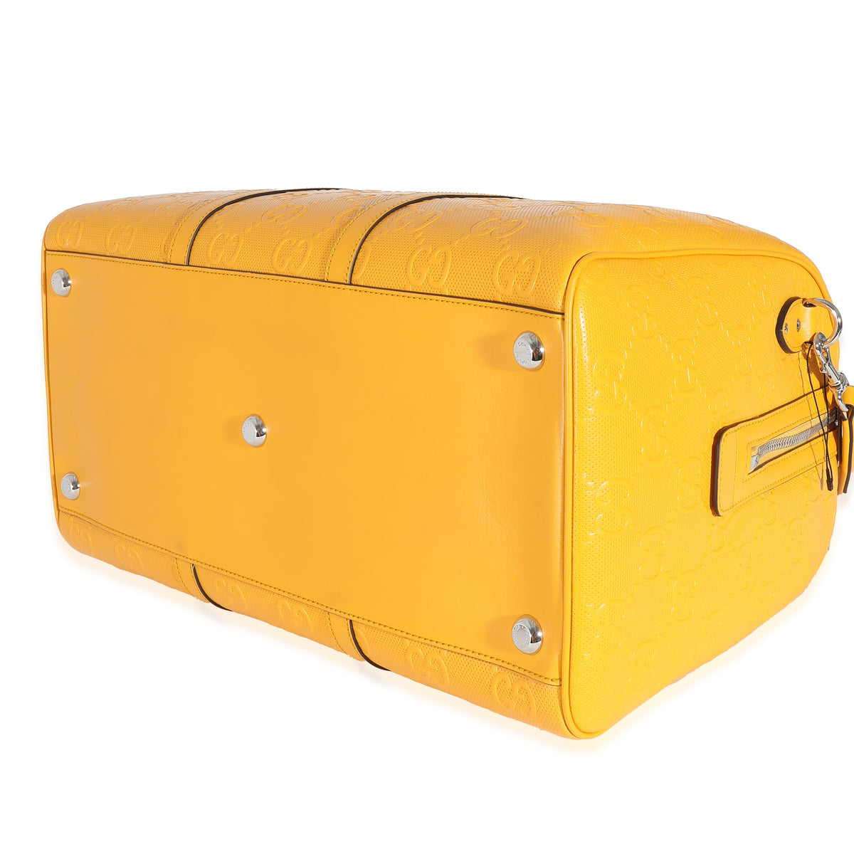 Yellow Embossed Perforated Calfskin GG Convertible Duffle