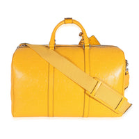 Yellow Embossed Perforated Calfskin GG Convertible Duffle