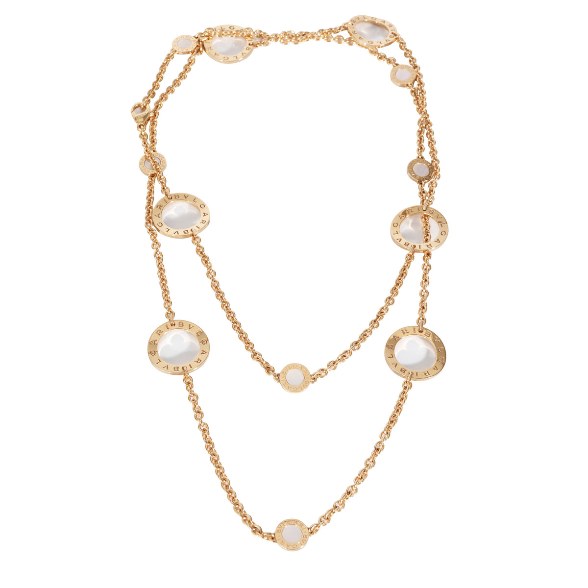 Bvlgari Bvlgari Mother Of Pearl Sautoir Necklace in 18k Rose Gold