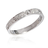 Love Diamond Wedding Band in 18k White Gold 0.19 CTW