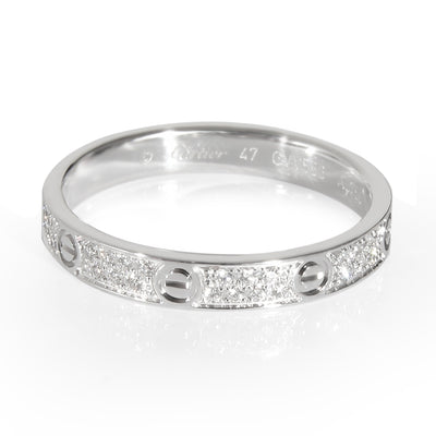 Love Diamond Wedding Band in 18k White Gold 0.19 CTW