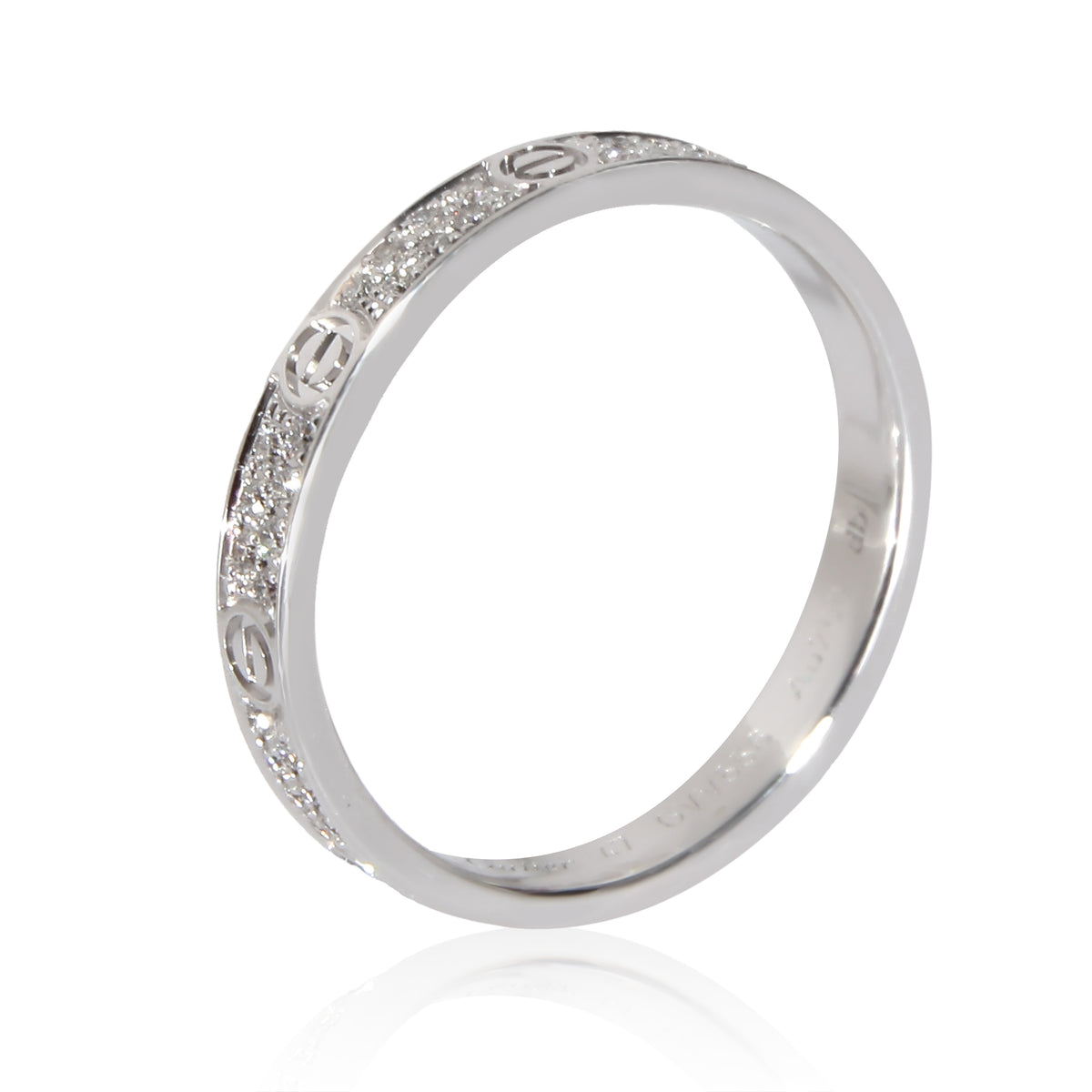 Love Diamond Wedding Band in 18k White Gold 0.19 CTW