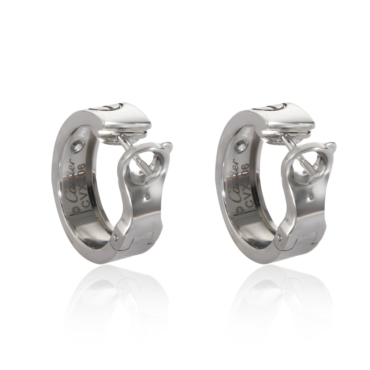 Love Diamond Earrings in 18k White Gold