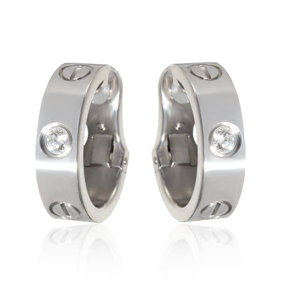 Love Diamond Earrings in 18k White Gold
