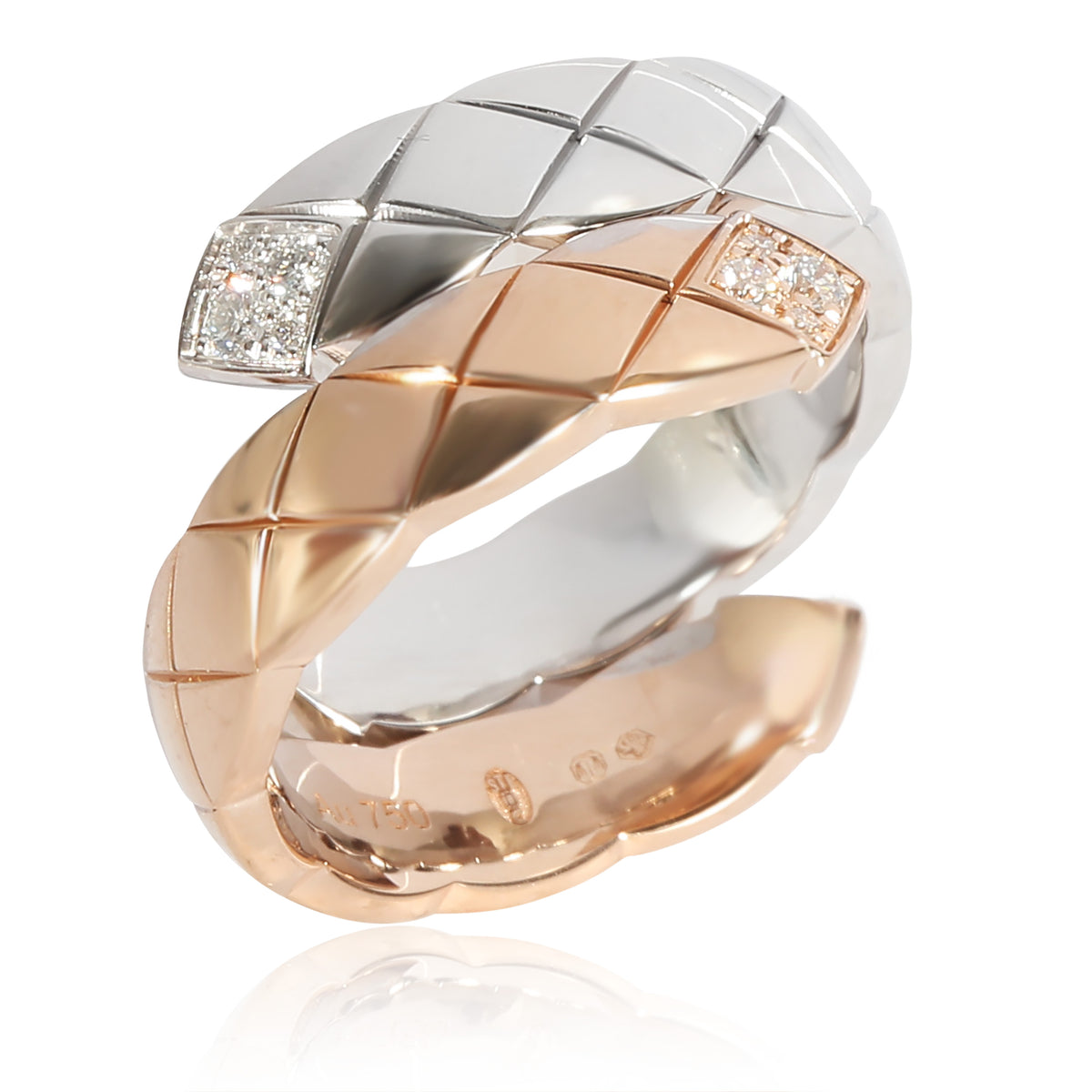 Coco Crush Diamond Ring in 18k 2 Tone Gold 0.1 CTW