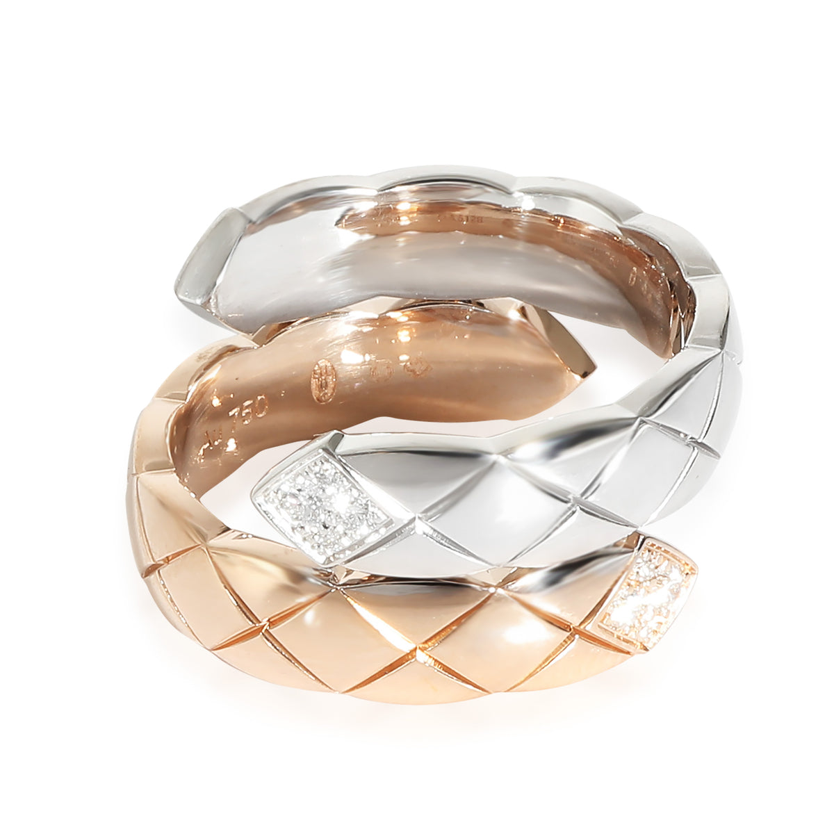 Coco Crush Diamond Ring in 18k 2 Tone Gold 0.1 CTW