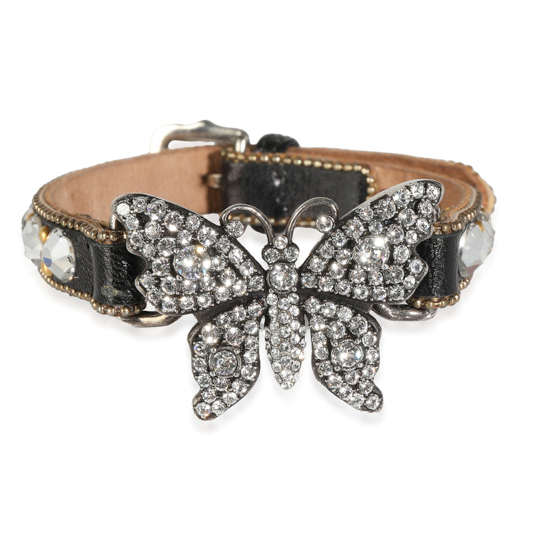 Butterfly Bracelet in Leather & Base Metal