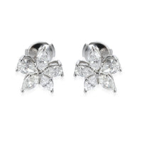 Victoria Mixed Cluster Diamond Earrings in Platinum 1.77 CTW