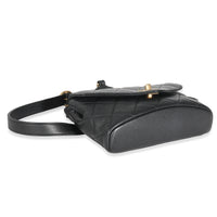 Black Quilted Calfskin Carry With Chic Flap Waist Bag