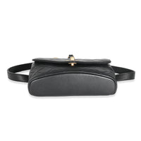 Black Quilted Calfskin Carry With Chic Flap Waist Bag