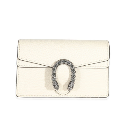 Gucci White Leather Super Mini Dionysus