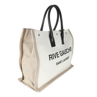 Saint Laurent Beige Canvas Rive Gauche Tote