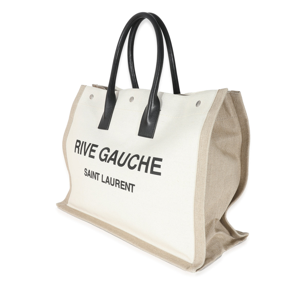 Saint Laurent Beige Canvas Rive Gauche Tote