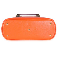 Orange Textured Dollar Calfskin Mini Diana Dome Tote