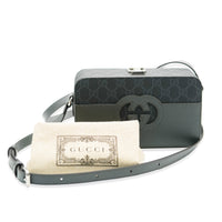 Gucci Grey Calfskin GG Supreme Interlocking G Messenger Handbag bv