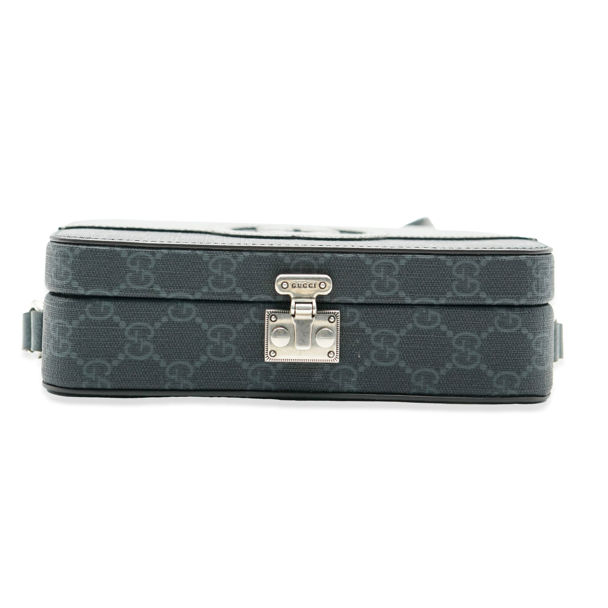 Gucci Grey Calfskin GG Supreme Interlocking G Messenger Handbag pv