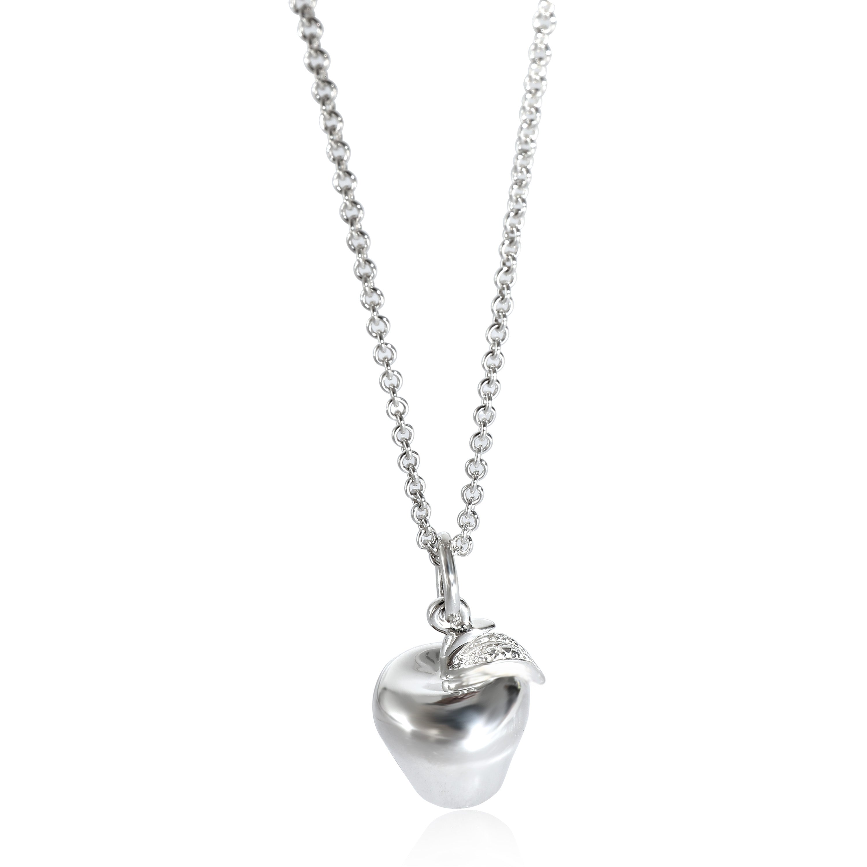 Tiffany & Co. Apple Charm Pendant in Sterling Silver on a Chain