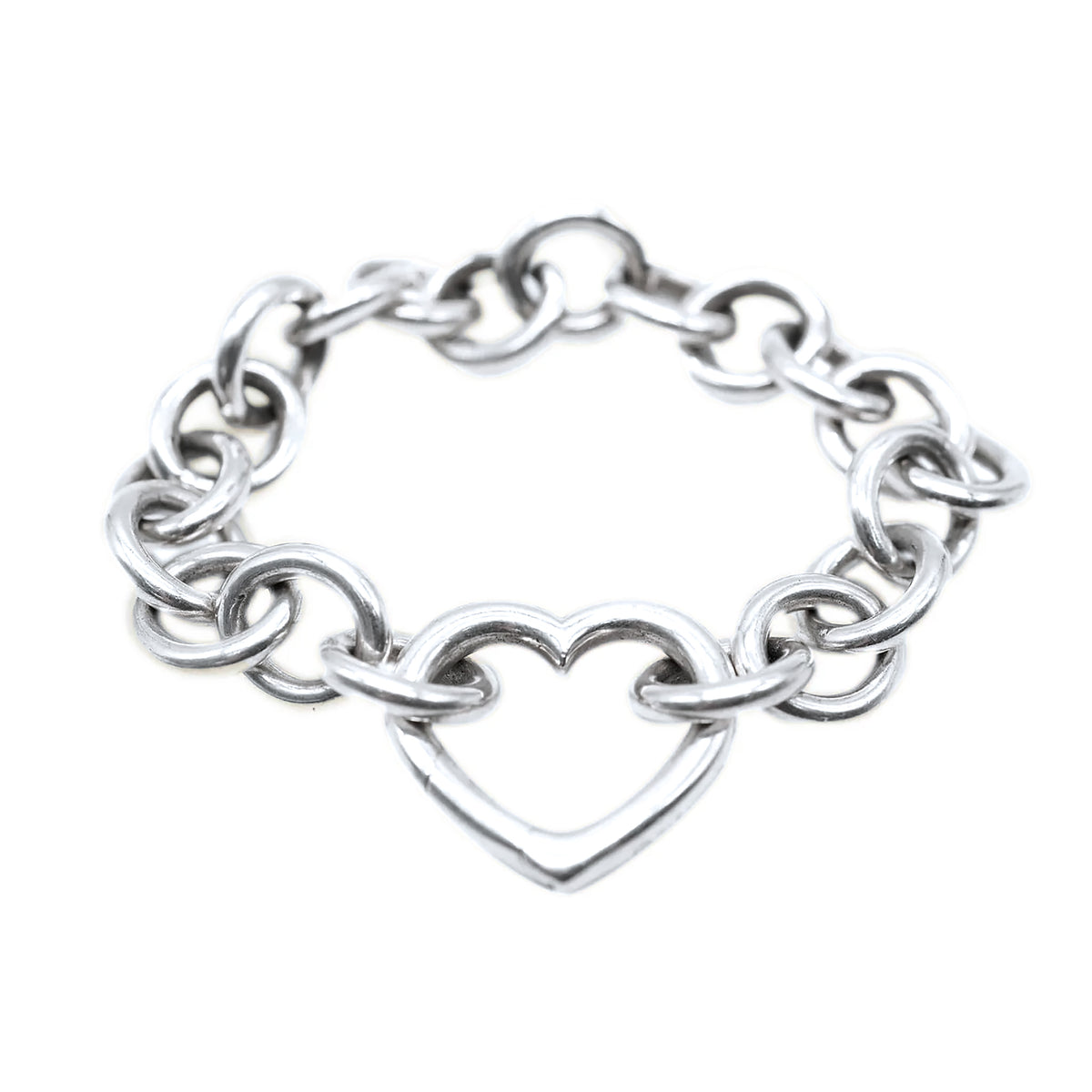 Heart Clasp Bracelet in Sterling Silver