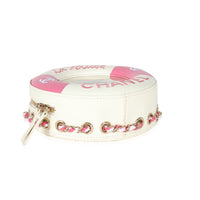 Pink White Lambskin PVC Round Coco Lifesaver