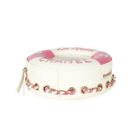 Pink White Lambskin PVC Round Coco Lifesaver