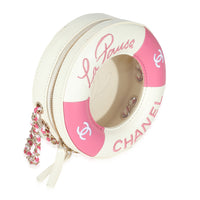 Pink White Lambskin PVC Round Coco Lifesaver