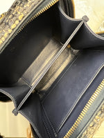 Navy Tweed Snakeskin Small CC Filigree Vanity Case