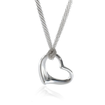 Elsa Peretti 36mm Open Heart Pendant On Mesh Chain Sterling Silver