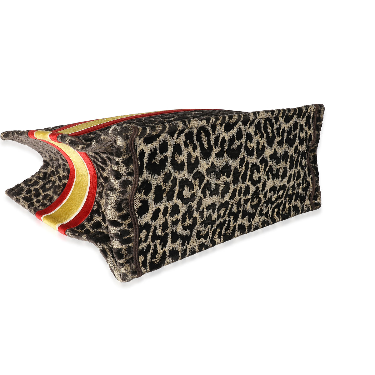 Brown Velvet Mizza Leopard Large Book Tote