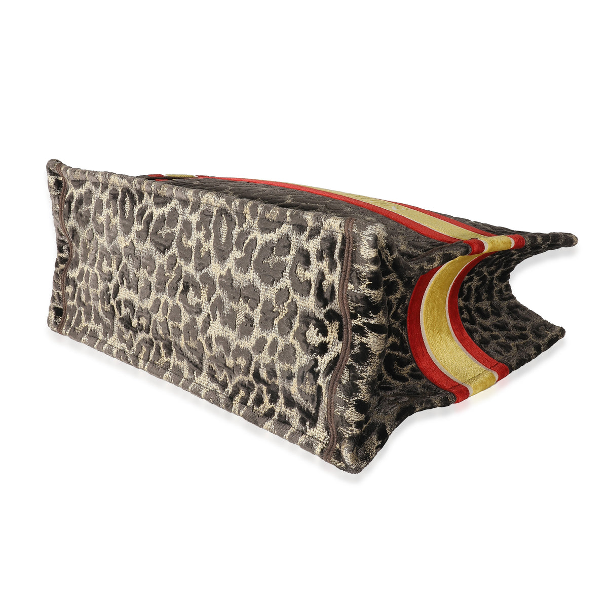 Brown Velvet Mizza Leopard Large Book Tote