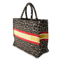 Brown Velvet Mizza Leopard Large Book Tote