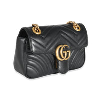 Gucci Black Matelassé Leather Mini GG Marmont Bag