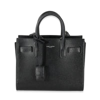 Black Grained Leather Nano Sac De Jour