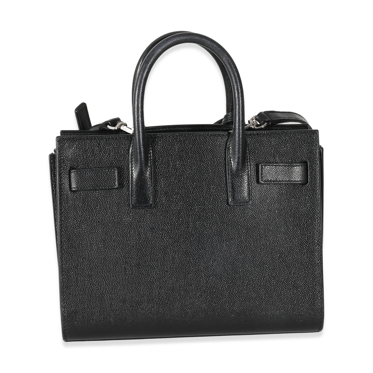 Black Grained Leather Nano Sac De Jour