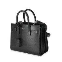 Black Grained Leather Nano Sac De Jour