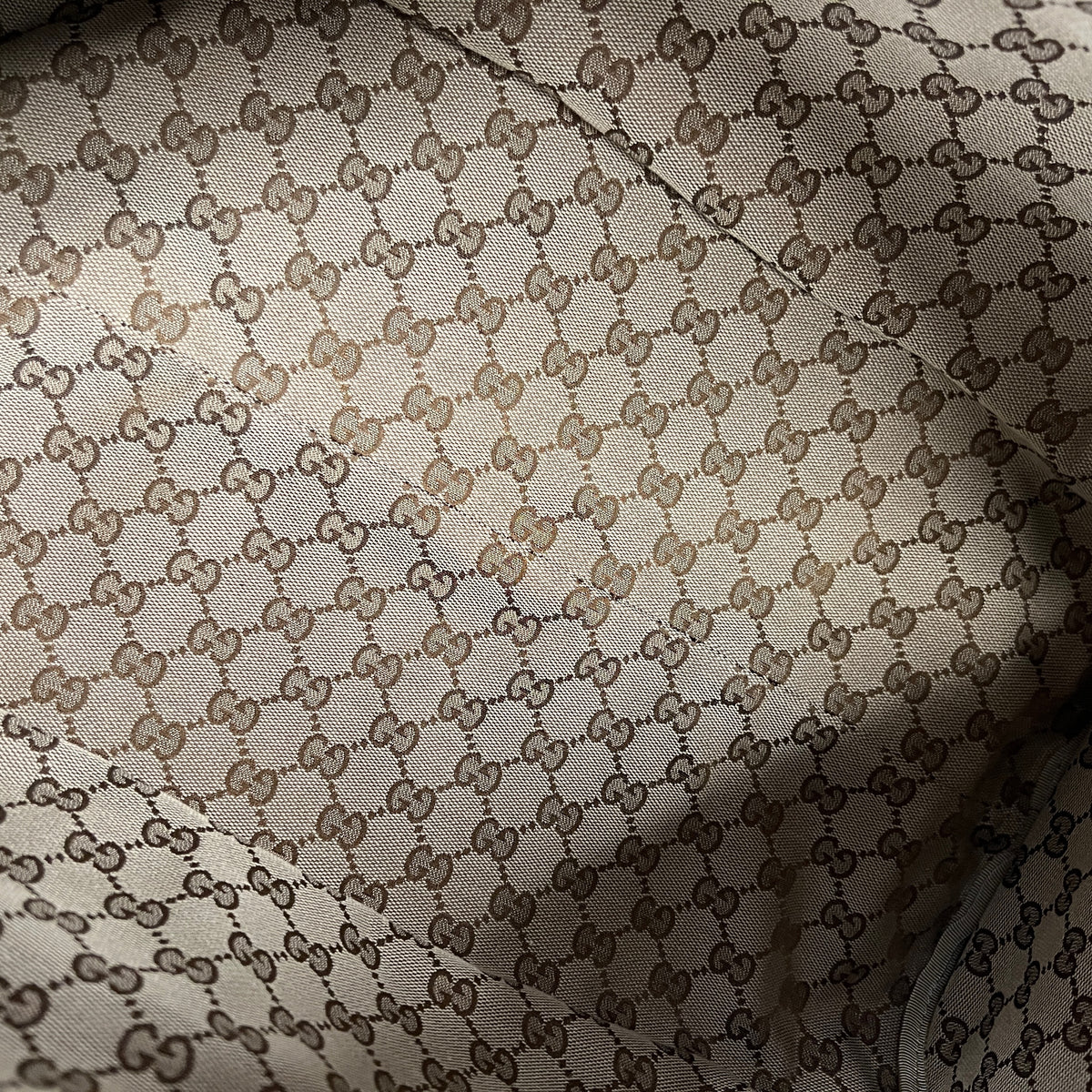 Grey Leather Tonal Double GG Large Duffle