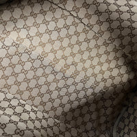 Grey Leather Tonal Double GG Large Duffle