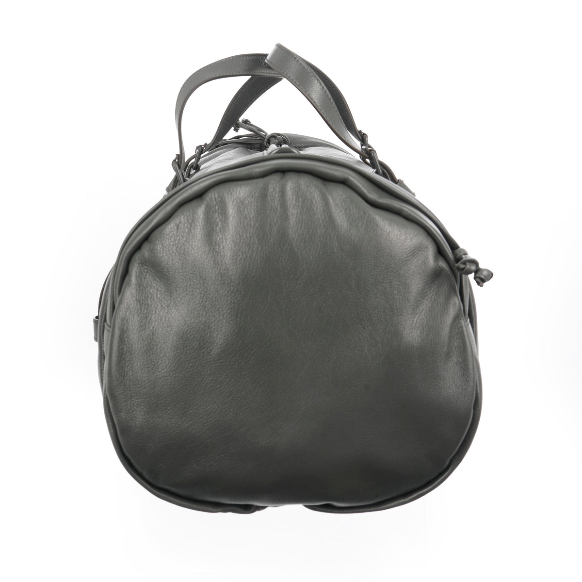 Grey Leather Tonal Double GG Large Duffle