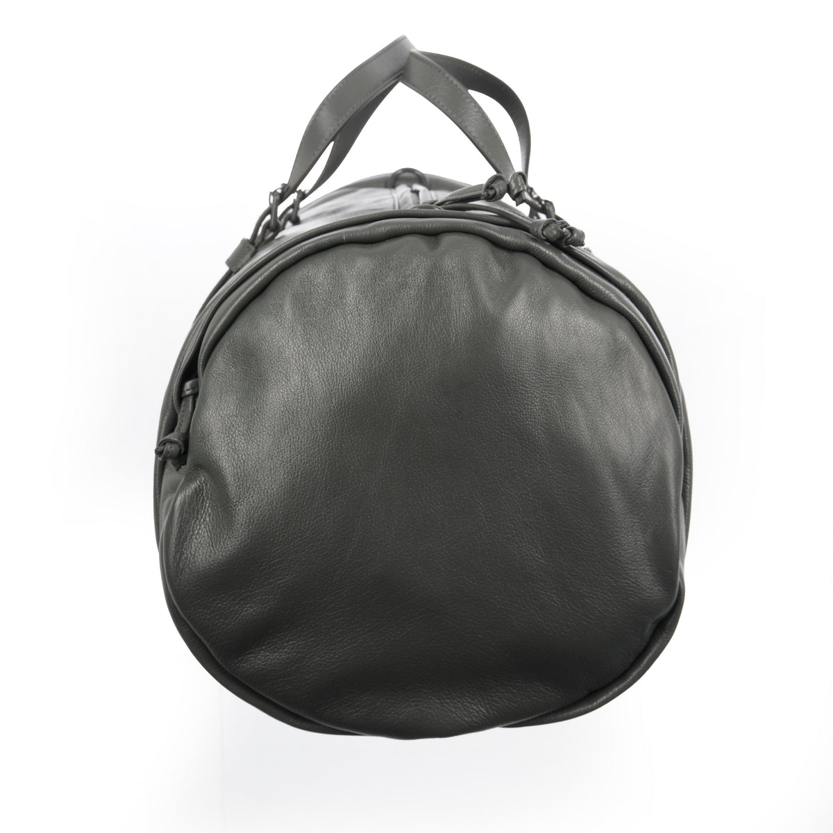 Grey Leather Tonal Double GG Large Duffle