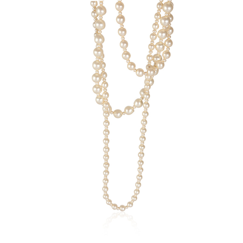 Gold Tone Vintage 4 Strand Faux Pearl Necklace 1995