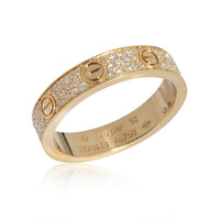 Love Pave Diamond Band in 18k Yellow Gold 0.31 CTW
