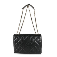 Chanel Black Diamond Quilted CC Medium Flap Bag Handbag ad1