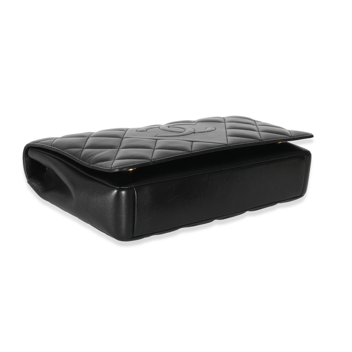 Chanel Black Diamond Quilted CC Medium Flap Bag Handbag av