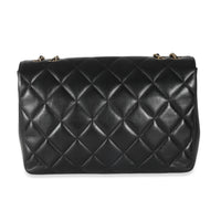 Chanel Black Diamond Quilted CC Medium Flap Bag Handbag box