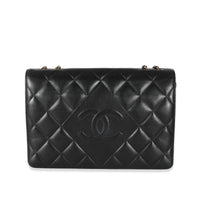 Chanel Black Diamond Quilted CC Medium Flap Bag Handbag fv