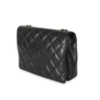 Chanel Black Diamond Quilted CC Medium Flap Bag Handbag sv