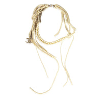Faux-Pearl Fringe Necklace Gold Toned Chanel Multi-Strand B 14 B