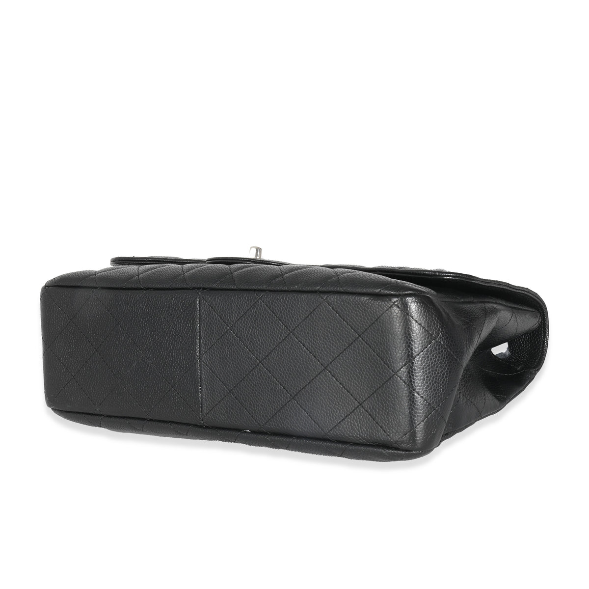 Black Quilted Caviar Jumbo Classic Single Flap Handbag